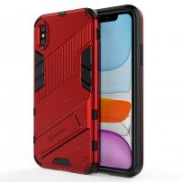 Odolný ochranný kryt so stojančekom pre iPhone XR - červený