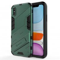 Odolný ochranný kryt so stojančekom pre iPhone X / XS - zelený