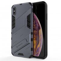 Odolný ochranný kryt so stojančekom pre iPhone XS Max - sivý