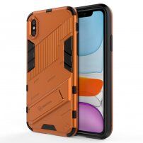 Odolný ochranný kryt so stojančekom pre iPhone XR - oranžový
