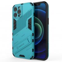 Odolný ochranný kryt so stojančekom pre iPhone 12 Pro Max - modrý