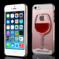 Plastový kryt s tekutým vínom v plastickom pohári pre Apple iPhone SE (2016)/5S/5