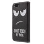 Flipové puzdro so stojančekom a priestorom na doklady pre iPhone 5 / 5S / SE (2016) – Don't touch my phone