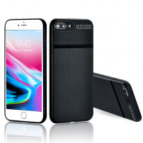 Elegantný kryt s brúsenou textúrou pre Apple iPhone 8 Plus/7 Plus – čierny