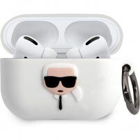 Karl Lagerfeld Karl Head silikónový obal pre AirPods Pro - biely