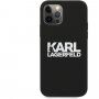 Karl Lagerfeld Stack White Logo silikónový kryt pre iPhone 12 Pro Max - čierny