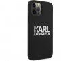 Karl Lagerfeld Stack White Logo silikónový kryt pre iPhone 12 Pro Max - čierny