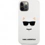 Karl Lagerfeld Choupette Head silikónový kryt pre iPhone 12 Pro Max - biely