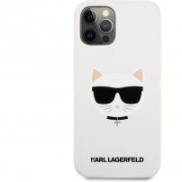 Karl Lagerfeld Choupette Head silikónový kryt pre iPhone 12 Pro Max - biely
