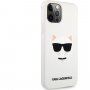 Karl Lagerfeld Choupette Head silikónový kryt pre iPhone 12 Pro Max - biely