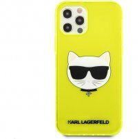 Karl Lagerfeld Choupette Head kryt pre iPhone 12 Pro Max - neónovo žltý
