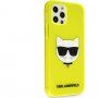 Karl Lagerfeld Choupette Head kryt pre iPhone 12 Pro Max - neónovo žltý