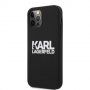 Karl Lagerfeld Stack White Logo silikónový kryt pre iPhone 12 Pro Max - čierny