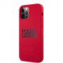 Karl Lagerfeld Stack Black Logo silikónový kryt pre iPhone 12 Pro Max - červený