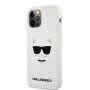 Karl Lagerfeld Choupette Head silikónový kryt pre iPhone 12 Pro Max - biely
