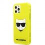 Karl Lagerfeld Choupette Head kryt pre iPhone 12 Pro Max - neónovo žltý