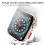 Ochranné trblietavé puzdro s tvrdeným sklom pre Apple Watch 42mm - strieborné