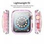 Ochranné trblietavé puzdro s tvrdeným sklom pre Apple Watch 38mm - ružové
