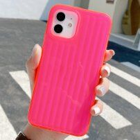 Vrúbkovaný neónový kryt pre iPhone 11 - ružový