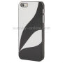 Ochranný plastový kryt pre Apple iPhone 5 / 5S / SE (2016) – čierno-biely