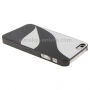 Ochranný plastový kryt pre Apple iPhone 5 / 5S / SE (2016) – čierno-biely