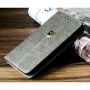 Ochranné flipové puzdro z umelej kože pre Apple iPhone 5 / 5S / SE (2016) – sivé