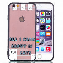 Ochranný plastový kryt s čiernym rámčekom pre Apple iPhone 6S Plus/6 Plus – all I care about is cats