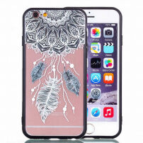 Ochranný plastový kryt s čiernym rámčekom pre Apple iPhone 6S Plus/6 Plus – lapač snov s pierkami