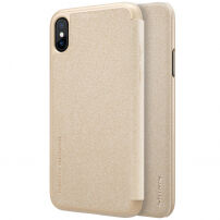 NILLKIN ochranné flip puzdro pre Apple iPhone XS / iPhone X – zlaté