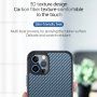 Kryt s textúrou karbónových vlákien a ochranným rámčekom pre iPhone 12 mini - tmavozelený