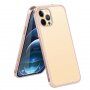 Kryt s textúrou karbónových vlákien a ochranným rámčekom pre iPhone 12 mini - zlatoružový