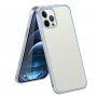 Kryt s textúrou karbónových vlákien a ochranným rámčekom pre iPhone 12 mini - strieborný
