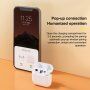 WK TWS A8 bezdrôtové slúchadlá s bezdrôtovým nabíjaním pre Apple zariadenia - biela