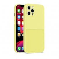 Ochranný kryt s kapsou na karty pre iPhone 12 Pro Max - žltý