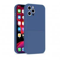 Ochranný kryt s kapsou na karty pre iPhone 12 Pro Max - tmavomodrý