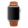 CRAZY HORSE remienok z PU kože pre Apple Watch Ultra 49mm / 46mm / 45mm / 44mm / 42mm - hnedý