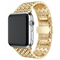 Elegantný oceľový antikorový remienok pre Apple Watch Ultra 49mm / 46mm / 45mm / 44mm / 42mm - zlatý