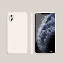 Silikónový ochranný kryt s rovnými hranami pre iPhone X / XS - béžový