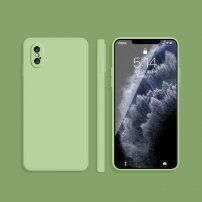 Silikónový ochranný kryt s rovnými hranami pre iPhone X / XS - zelený
