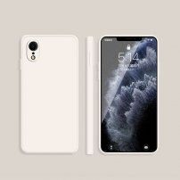 Silikónový ochranný kryt s rovnými hranami pre iPhone XR - béžový