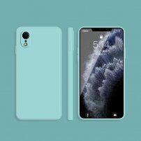 Silikónový ochranný kryt s rovnými hranami pre iPhone XR - svetlomodrý