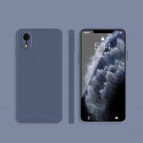 Silikónový ochranný kryt s rovnými hranami pre iPhone XR - sivomodrý