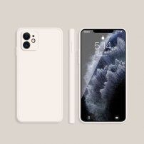 Silikónový ochranný kryt s rovnými hranami pre iPhone 11 - béžový