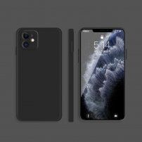 Silikónový ochranný kryt s rovnými hranami pre iPhone 11 - čierny