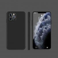 Silikónový ochranný kryt s rovnými hranami pre iPhone 11 Pro - čierny