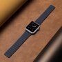 Kožený magnetický remienok pre Apple Watch 42mm / 41mm / 40mm / 38mm - tmavomodrý