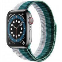 Štvorfarebný remienok milánsky ťah pre Apple Watch 42mm / 41mm / 40mm / 38mm - bielo-zelený