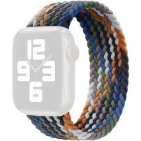 Nylonový remienok s vrkočovým vzorom pre Apple Watch 42mm / 41mm / 40mm / 38mm - M - tmavý farebný