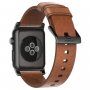 Nomad Horween Modern kožený remienok pre Apple Watch Ultra 49mm / 46mm / 45mm / 44mm / 42mm – hnedý s čiernym zapínaním
