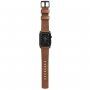 Nomad Horween Modern kožený remienok pre Apple Watch Ultra 49mm / 46mm / 45mm / 44mm / 42mm – hnedý s čiernym zapínaním